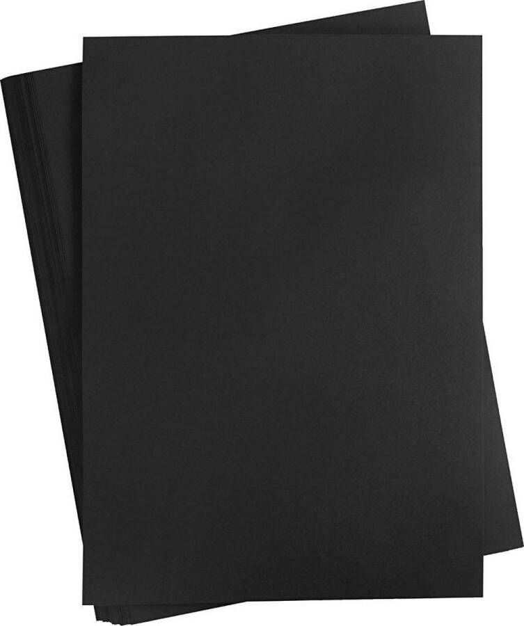 Colortime Karton Hobbykarton Zwart DIY Knutselen A2 42x60cm 180 grams Creotime 100 vellen