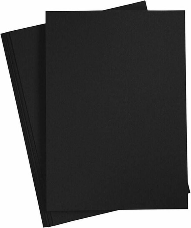 Colortime Karton Hobbykarton Zwart DIY Knutselen A4 21x29 7cm 180 grams Creotime 20 vellen
