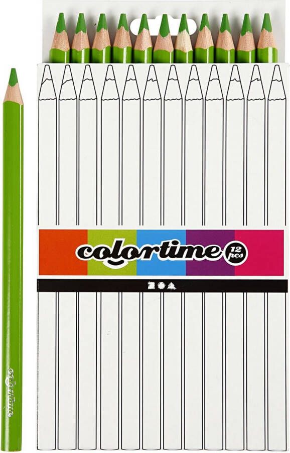 Creativ Company Colortime kleurpotloden Jumbo 5 mm vulling groen 12 stuks