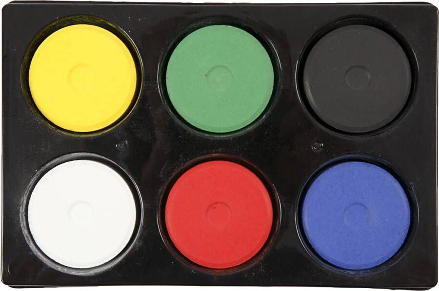 Colortime Waterverf in palet d: 57 mm primaire kleuren 6 assorti