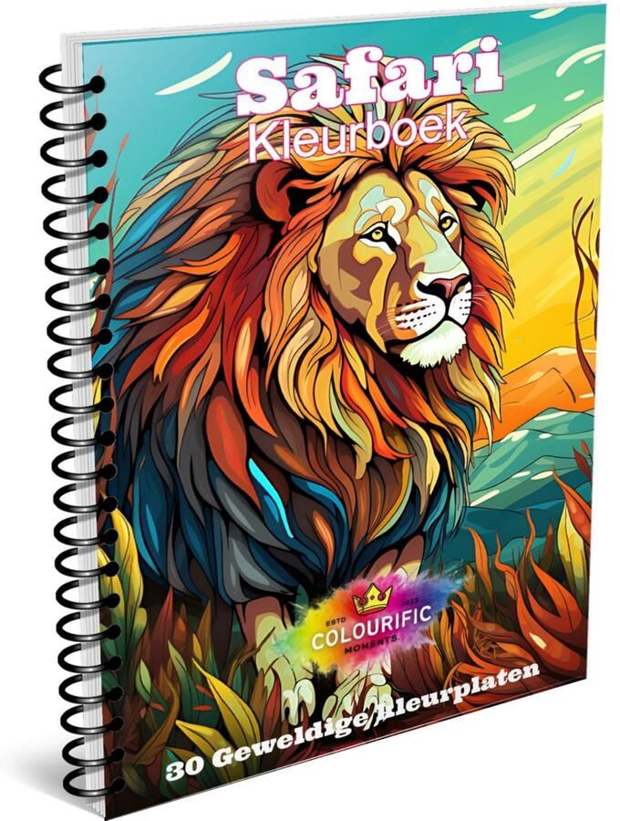 Colourific Moments kleurboek voor volwassen Kleurboek met 30 kleurplaten A5 formaat