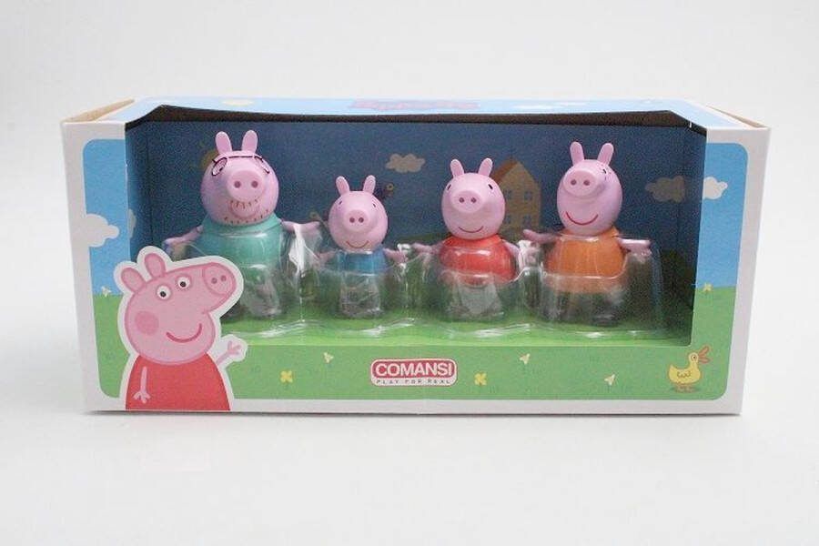 Comansi Peppa Pig speelsetje met 4 speelfiguurtjes kunststof 5-6 5 cm