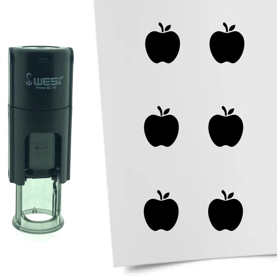 CombiCraft Stempel Appel 10mm rond Zwarte inkt