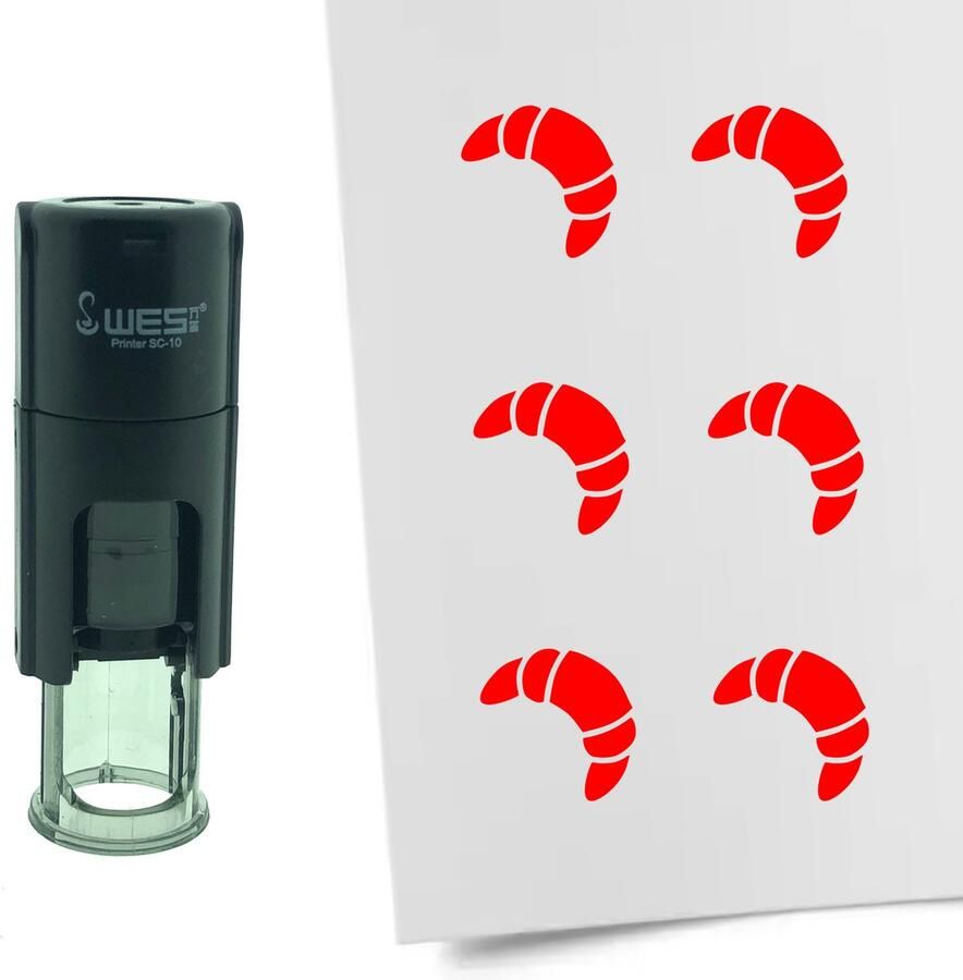 CombiCraft Stempel Croissant 10mm rond rode inkt