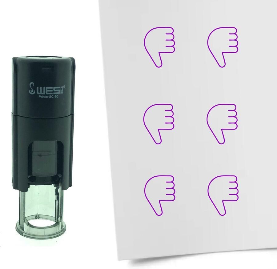 CombiCraft Stempel Duim naar beneden 10mm rond Paarse inkt