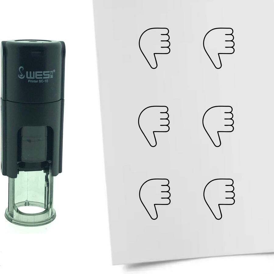 CombiCraft Stempel Duim naar beneden 10mm rond zwarte inkt
