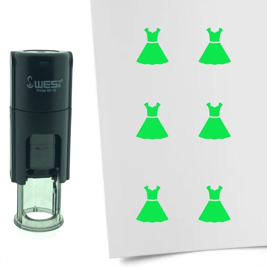 CombiCraft Stempel Jurk 10mm rond Groene inkt