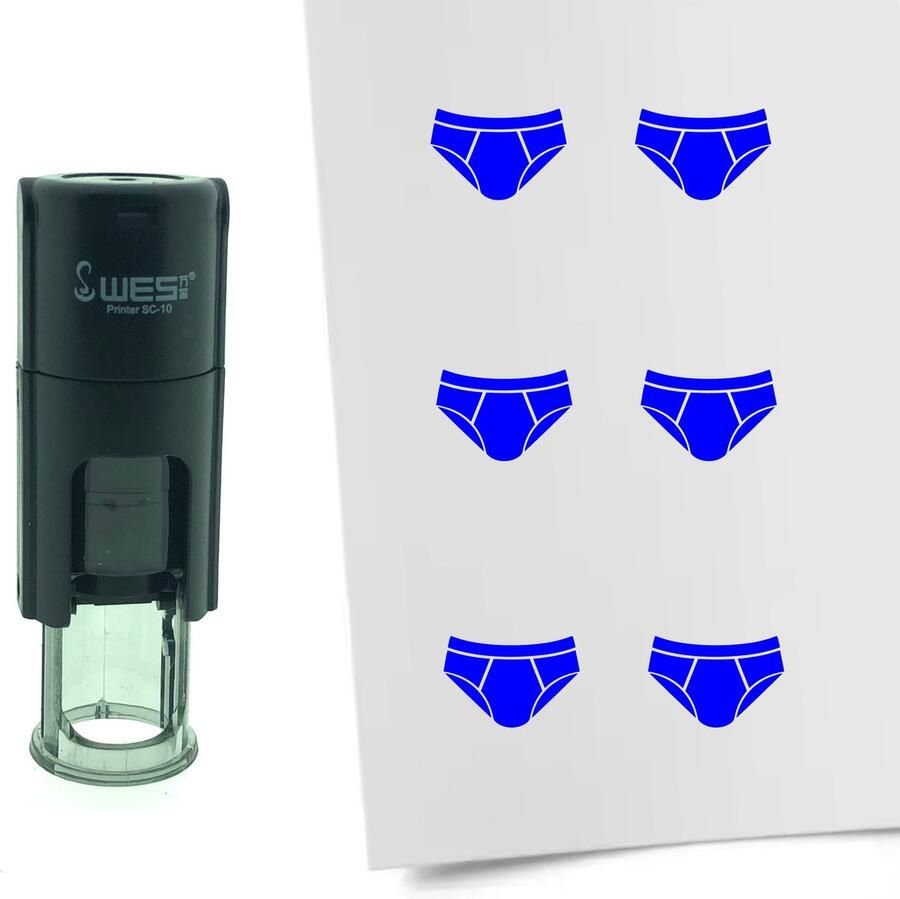 CombiCraft Stempel Onderbroek 10mm rond Blauwe inkt