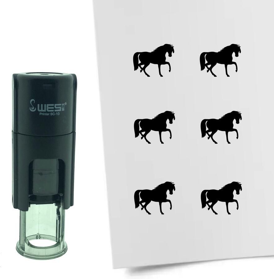 CombiCraft Stempel Paard 10mm rond zwarte inkt
