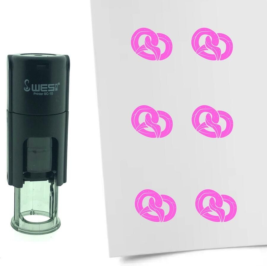 CombiCraft Stempel Pretzel 10mm rond roze inkt