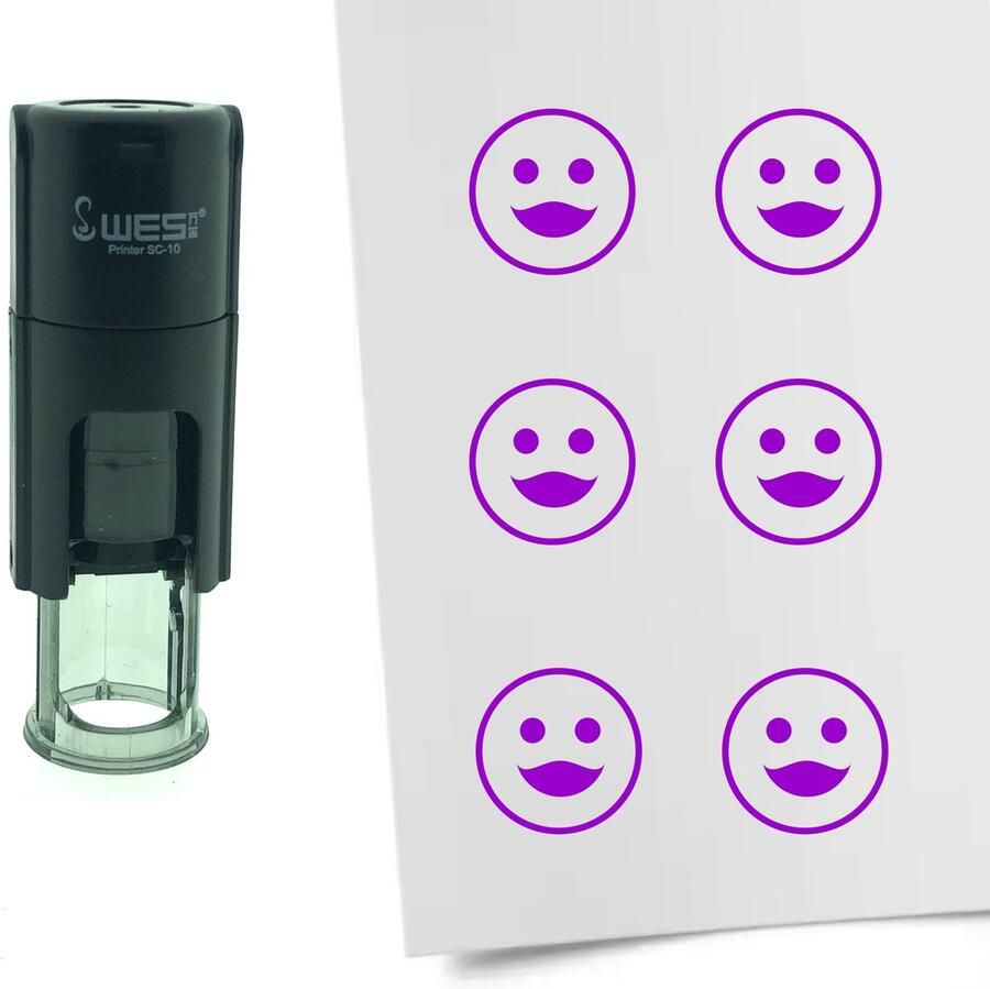 CombiCraft Stempel Smiley Vrouwelijk 10mm rond Paarse inkt