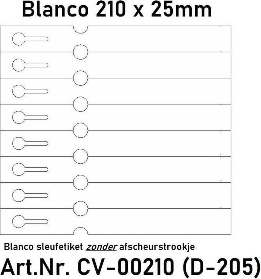 CombiCraft witte sleufetiketten 210x25mm voor laserprinter per 990 stuks