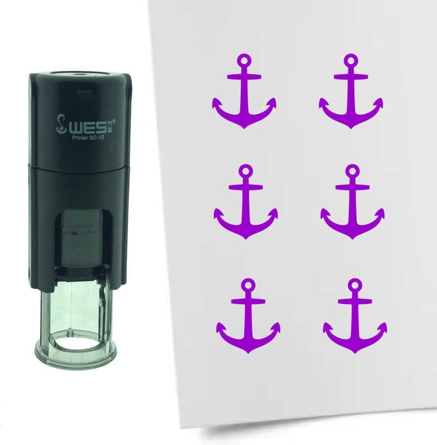 CombiCraft Stempel Anker 10mm rond paarse inkt