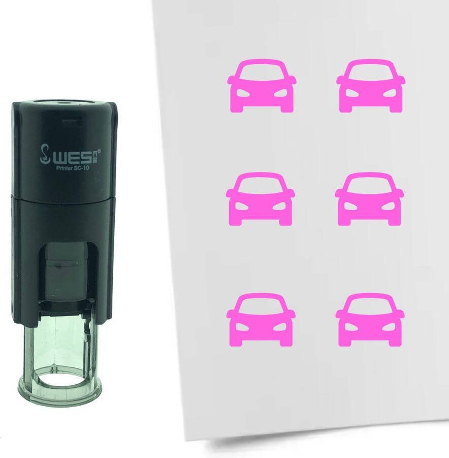 CombiCraft Stempel Auto 10mm rond roze inkt