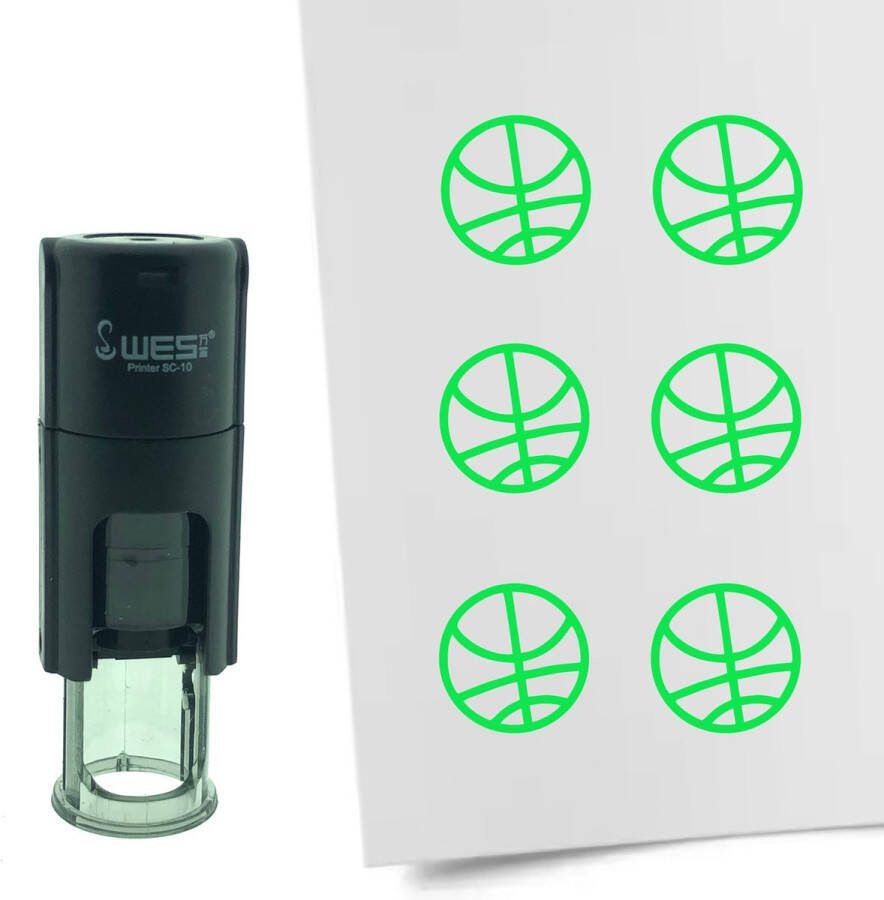 CombiCraft Stempel Basketbal 10mm rond groene inkt