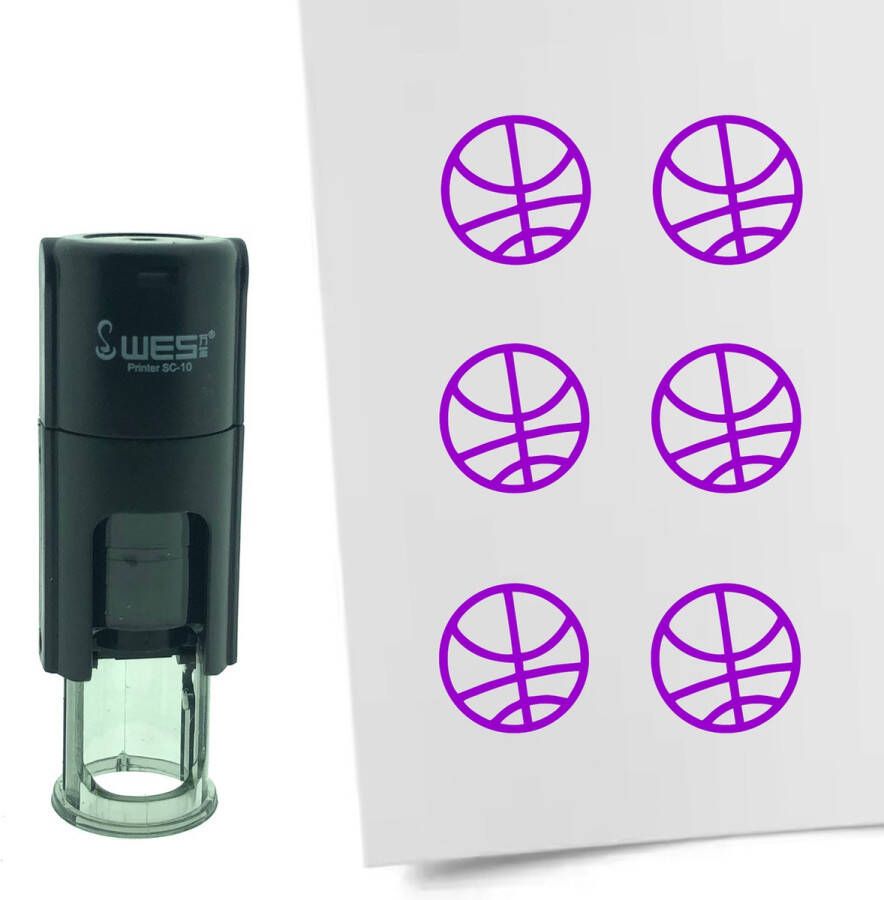CombiCraft Stempel Basketbal 10mm rond paarse inkt