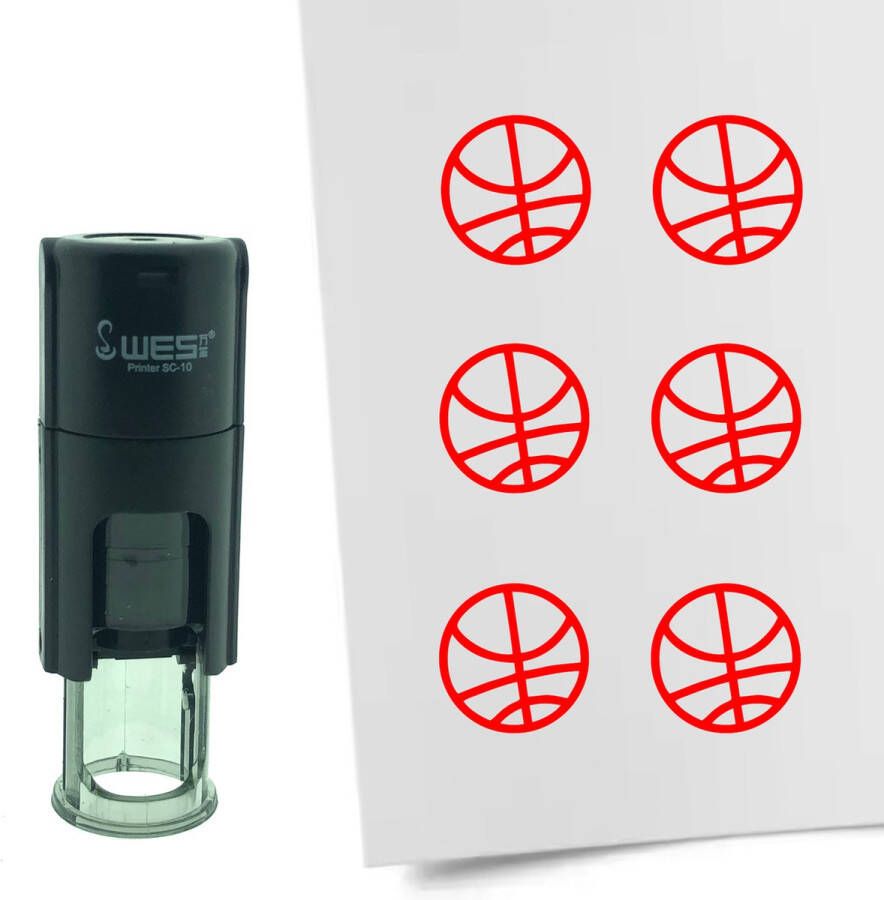 CombiCraft Stempel Basketbal 10mm rond rode inkt