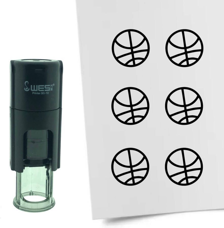 CombiCraft Stempel Basketbal 10mm rond zwarte inkt