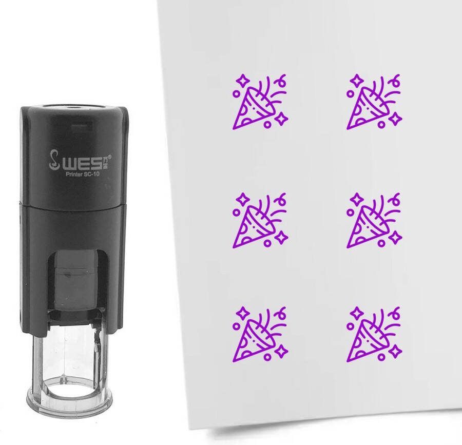 CombiCraft Stempel confetti 10mm rond paarse inkt per 1 stuk