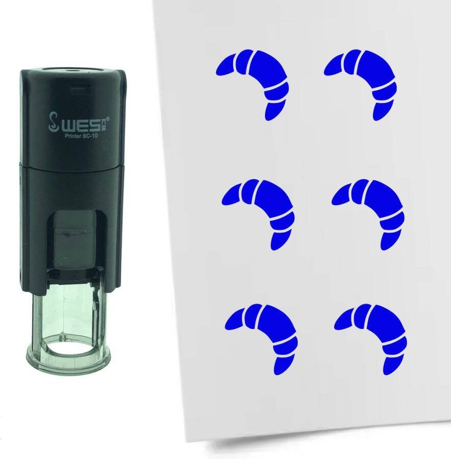 CombiCraft Stempel Croissant 10mm rond blauwe inkt