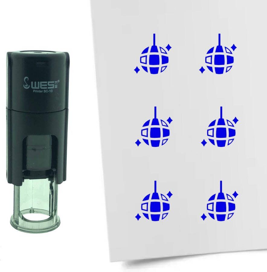 CombiCraft Stempel Discobol 10mm rond blauwe inkt