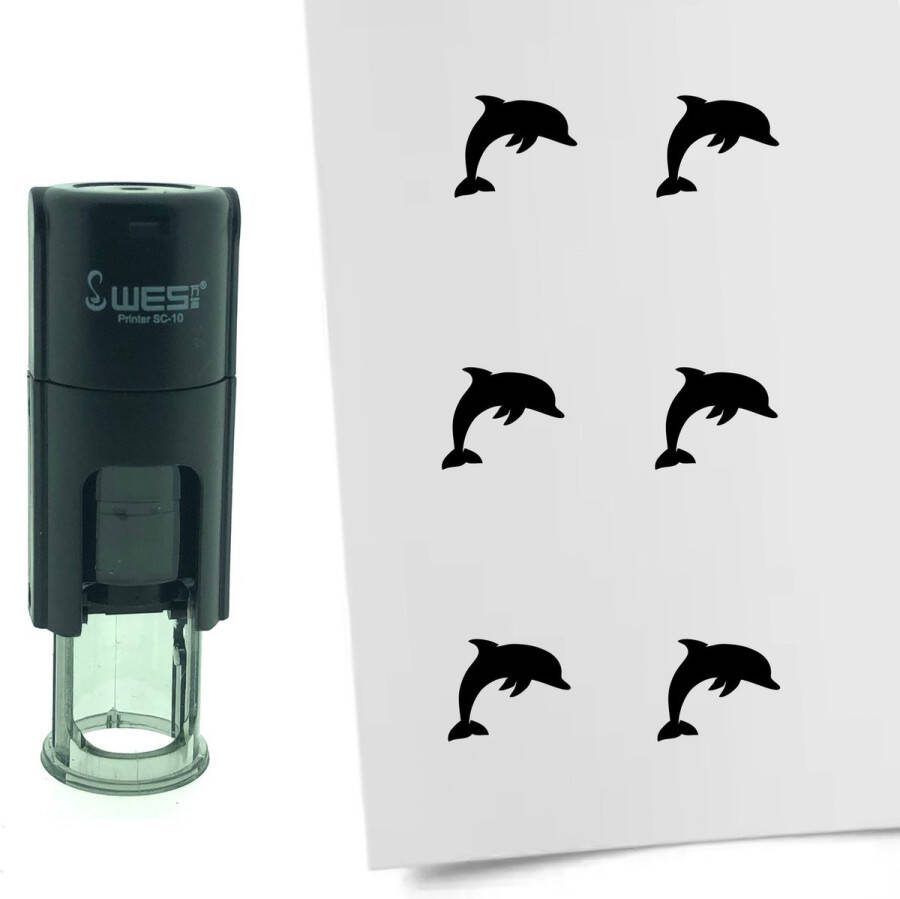 CombiCraft Stempel Dolfijn 10mm rond Zwarte inkt