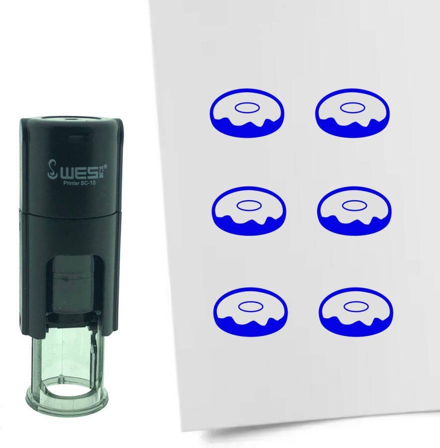 CombiCraft Stempel Donut 10mm rond blauwe inkt