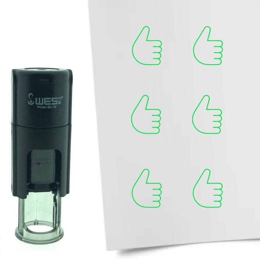 CombiCraft Stempel Duim omhoog 10mm rond Groene inkt