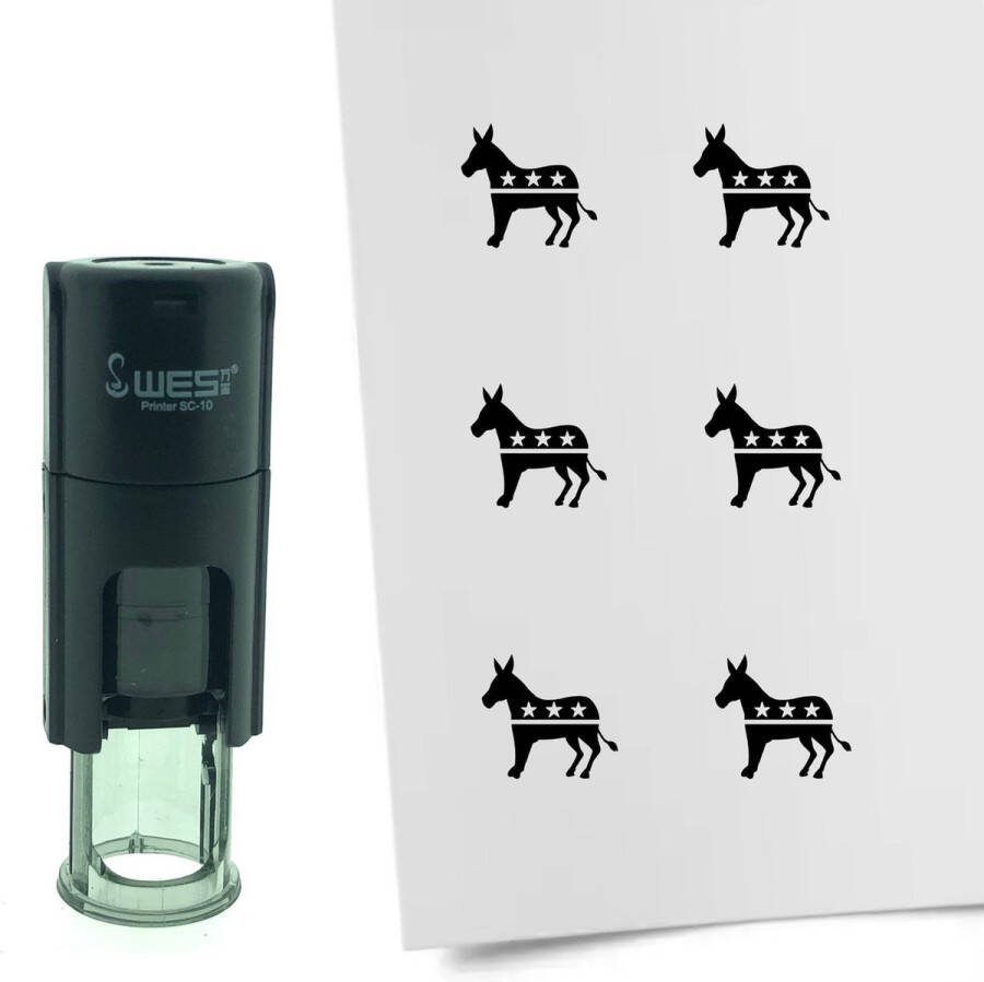 CombiCraft Stempel Ezel van de Democraten 10mm rond zwarte inkt