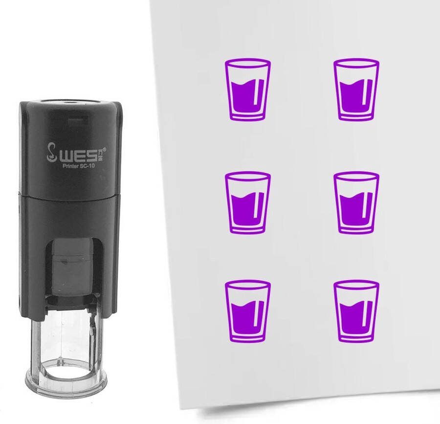 CombiCraft Stempel glas water 10mm rond paarse inkt 1 stuk