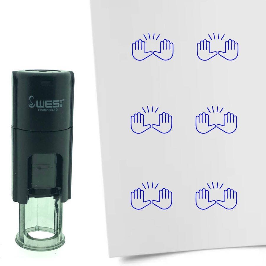 CombiCraft Stempel Hallelujah 10mm rond Blauwe inkt