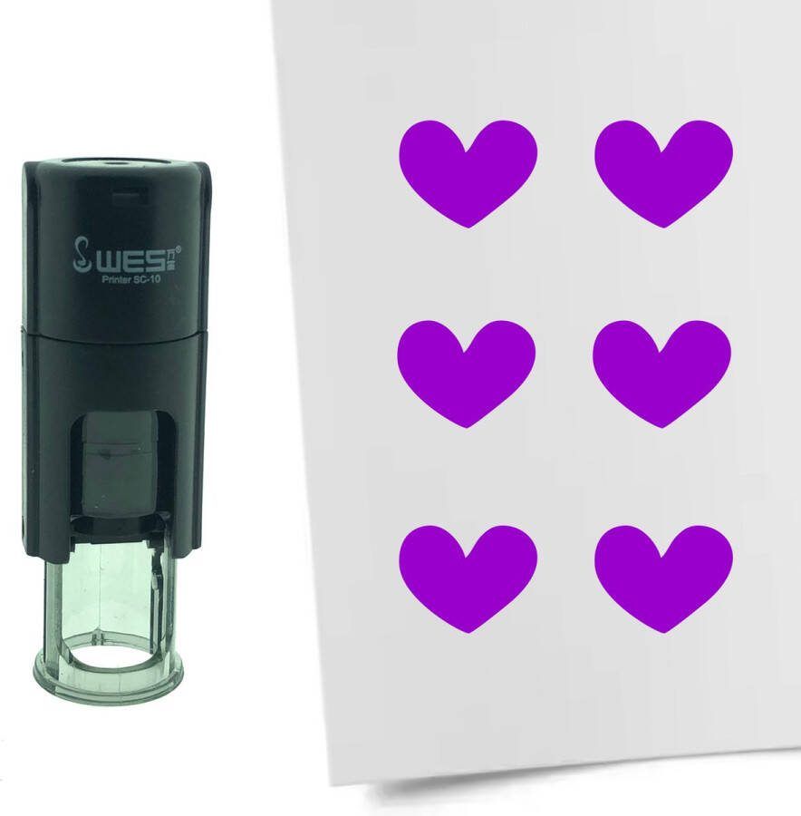 CombiCraft Stempel Hartje 10mm rond paarse inkt