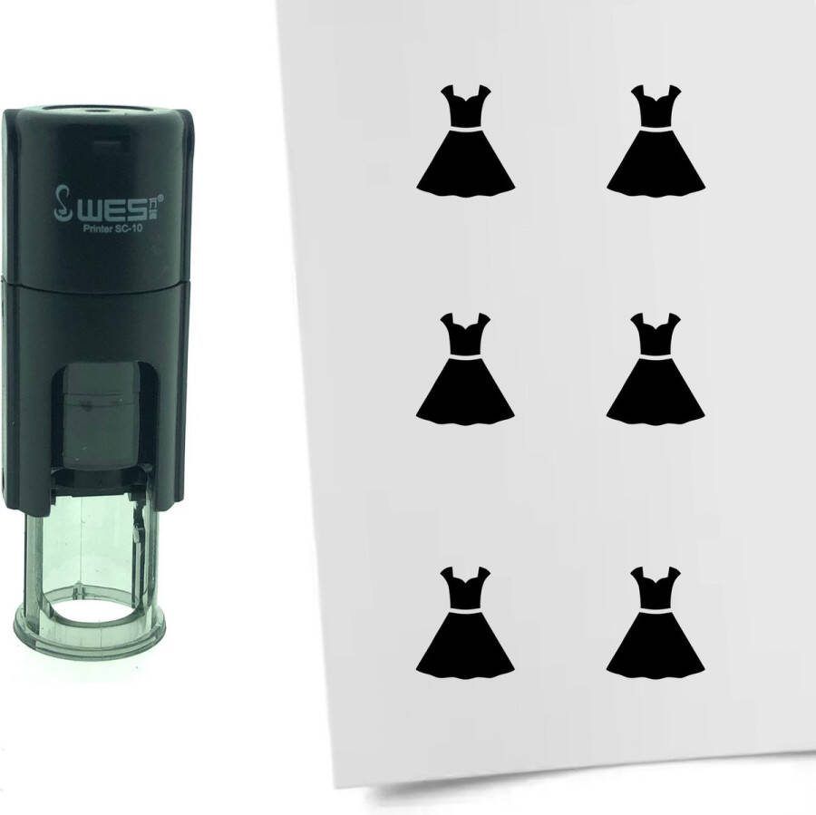 CombiCraft Stempel Jurk 10mm rond Zwarte inkt