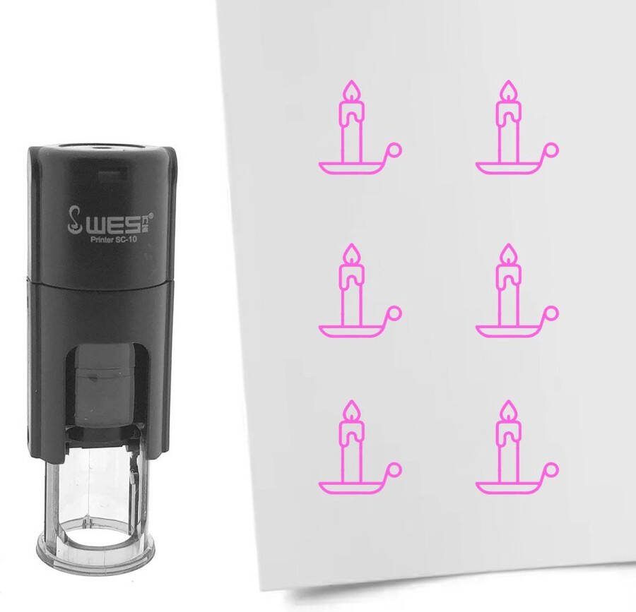 CombiCraft Stempel kaars 10mm rond roze inkt per 1 stuk