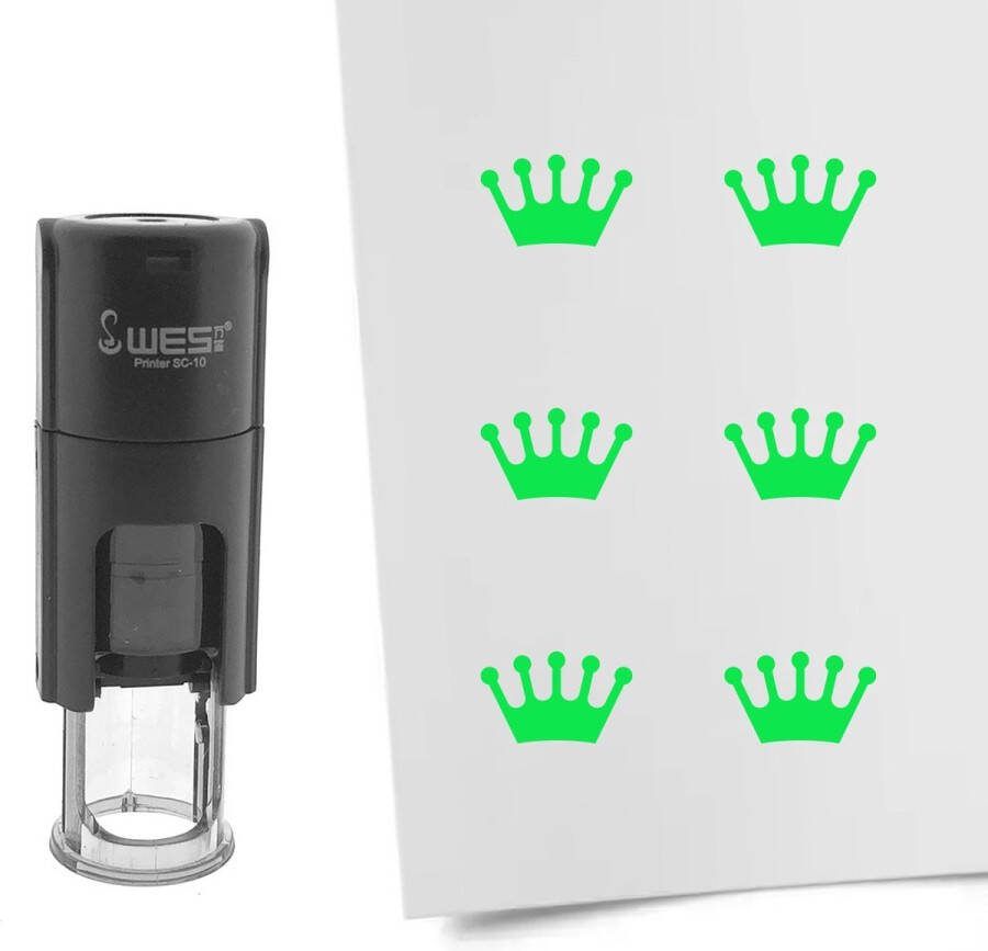 CombiCraft Stempel Kroon 10mm rond groene inkt