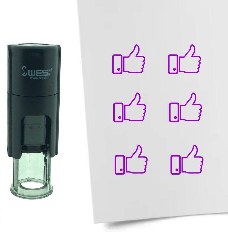 CombiCraft Stempel Like Duim 10mm rond paarse inkt