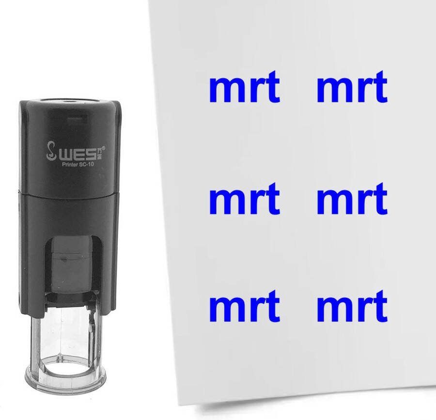 CombiCraft Stempel maand maart 10mm rond blauwe inkt per 1 stuk