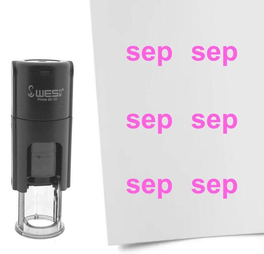 CombiCraft Stempel maand september 10mm rond roze inkt per 1 stuk