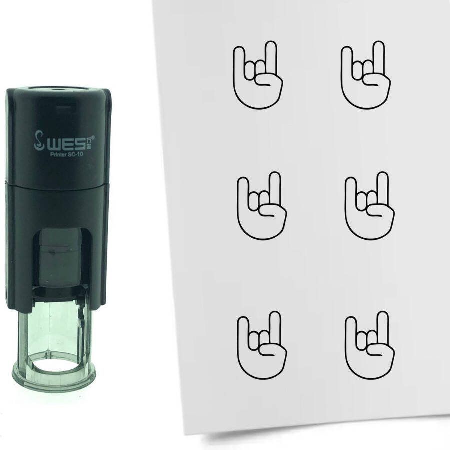 CombiCraft Stempel Metal horn Rock 10mm rond zwarte inkt