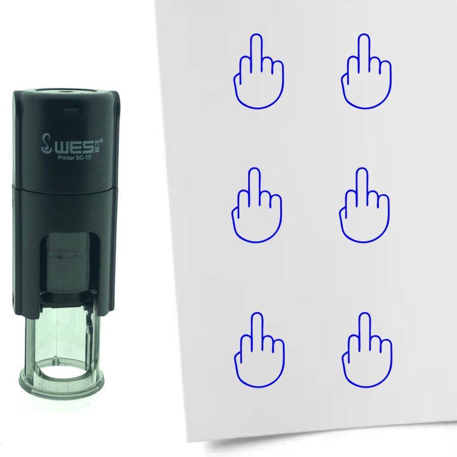 CombiCraft Stempel Middelvinger 10mm rond Blauwe inkt