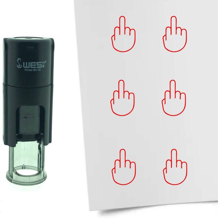CombiCraft Stempel Middelvinger 10mm rond Rode inkt