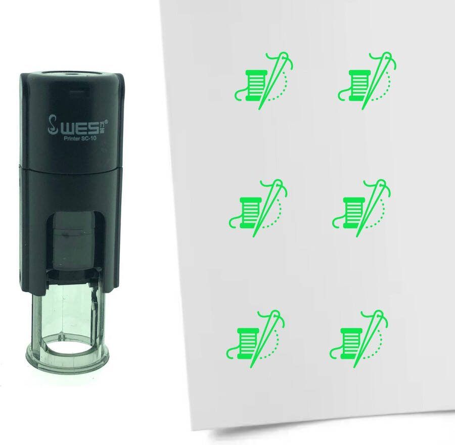 CombiCraft Stempel Naald en Draad 10mm rond Groene inkt