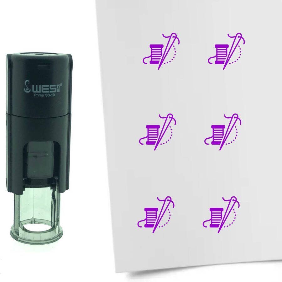 CombiCraft Stempel Naald en Draad 10mm rond Paarse inkt