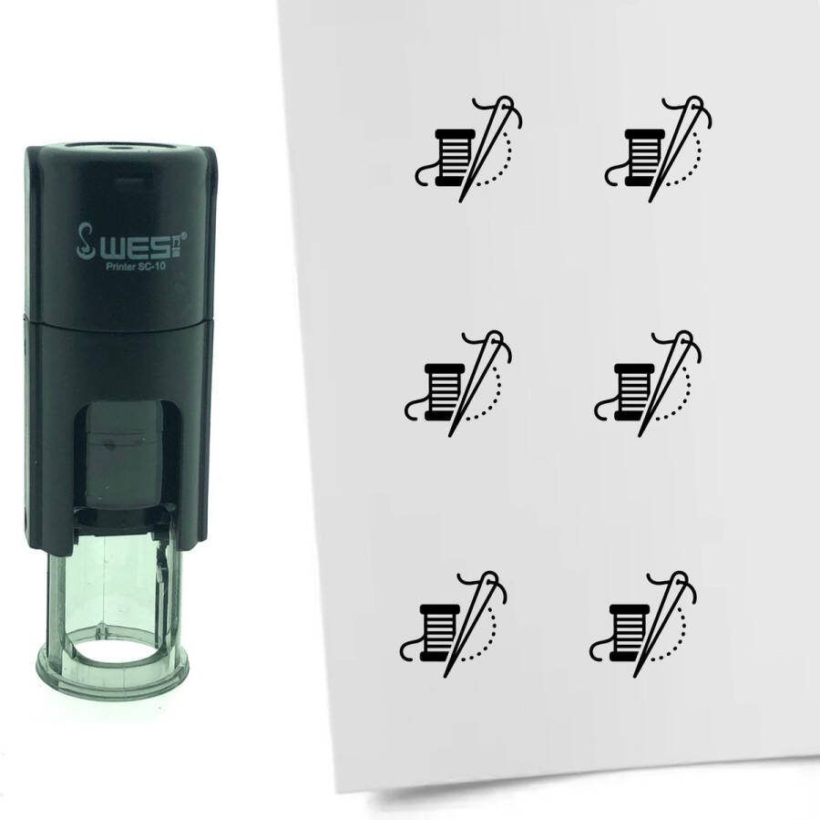 CombiCraft Stempel Naald en Draad 10mm rond Zwarte inkt