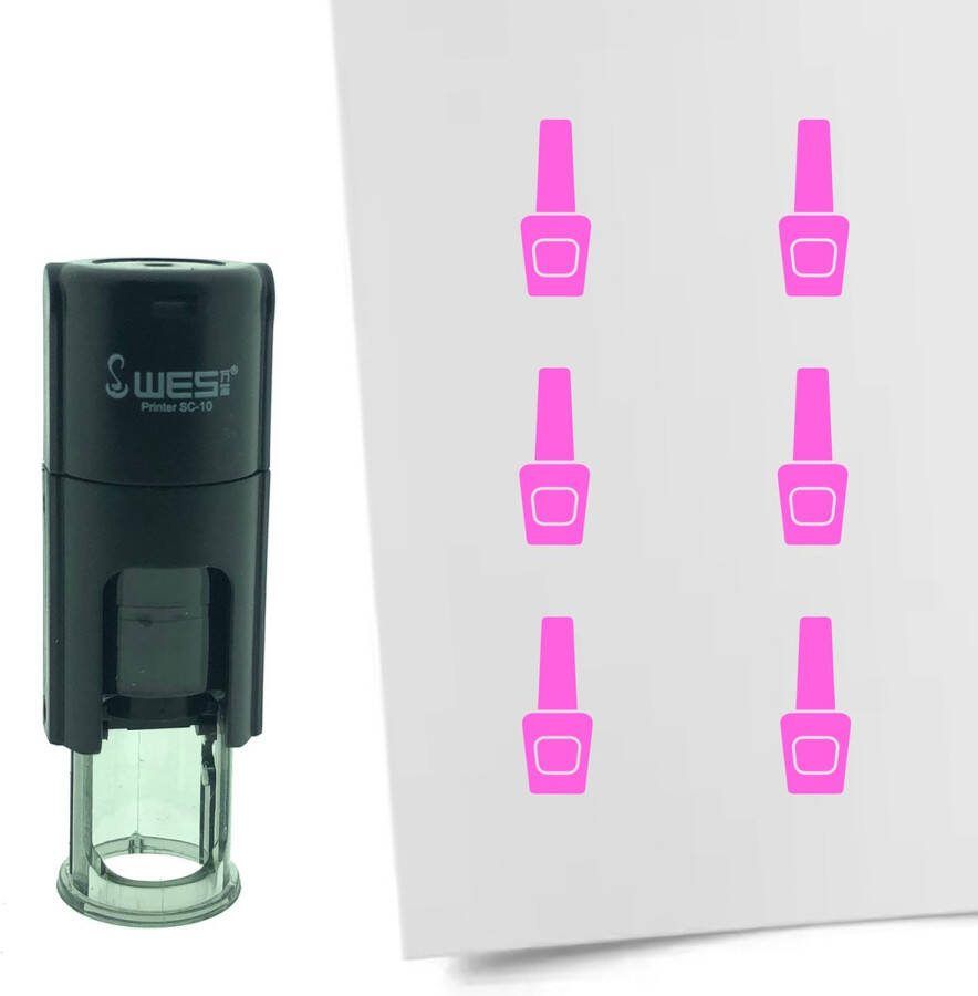 CombiCraft Stempel Nagellak 10mm rond roze inkt