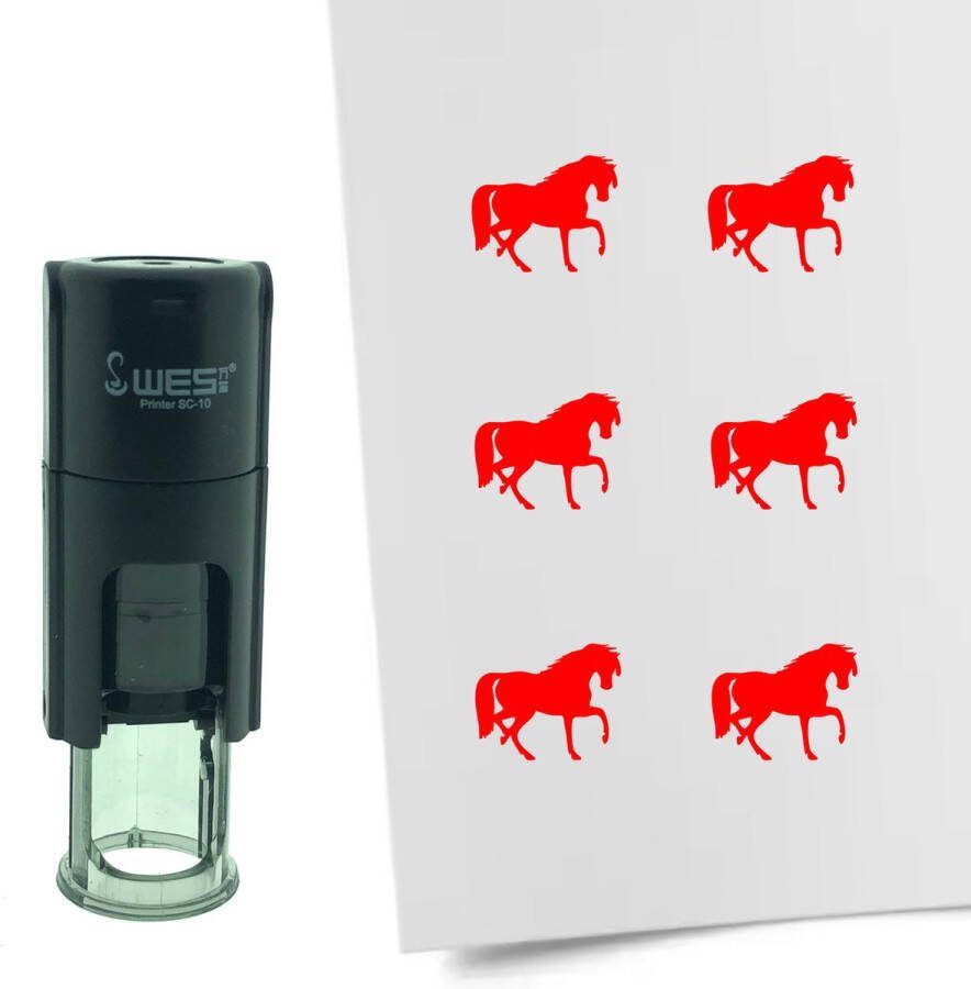 CombiCraft Stempel Paard 10mm rond rode inkt