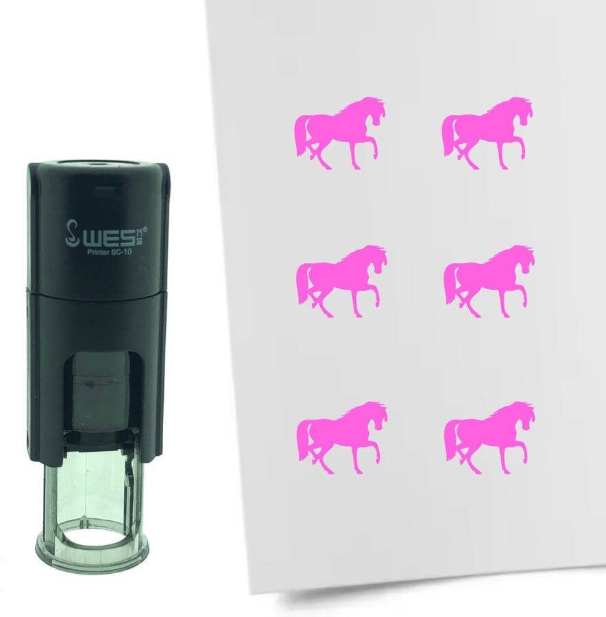 CombiCraft Stempel Paard 10mm rond roze inkt
