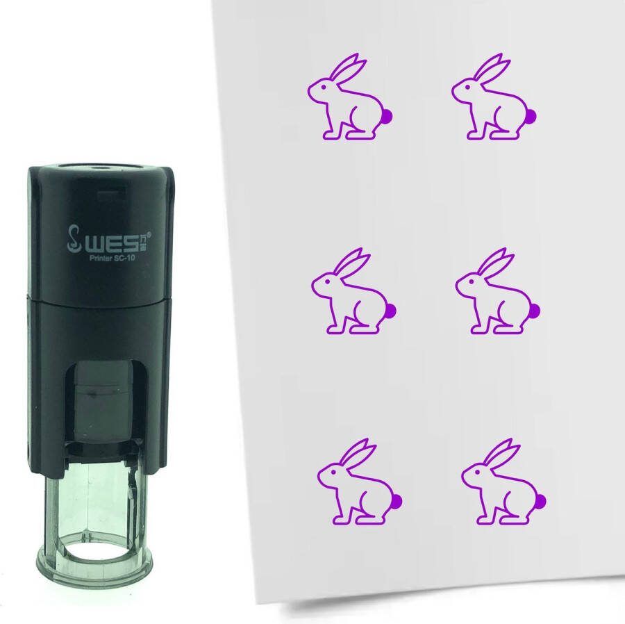 CombiCraft Stempel Paashaas 10mm rond paarse inkt