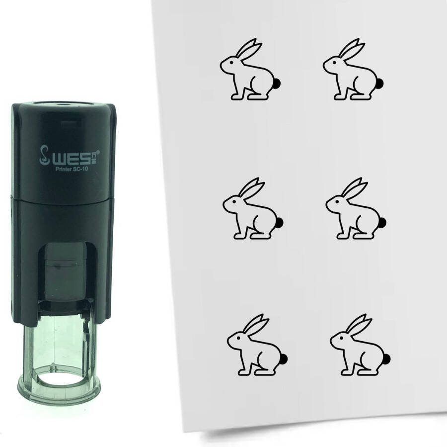 CombiCraft Stempel Paashaas 10mm rond zwarte inkt