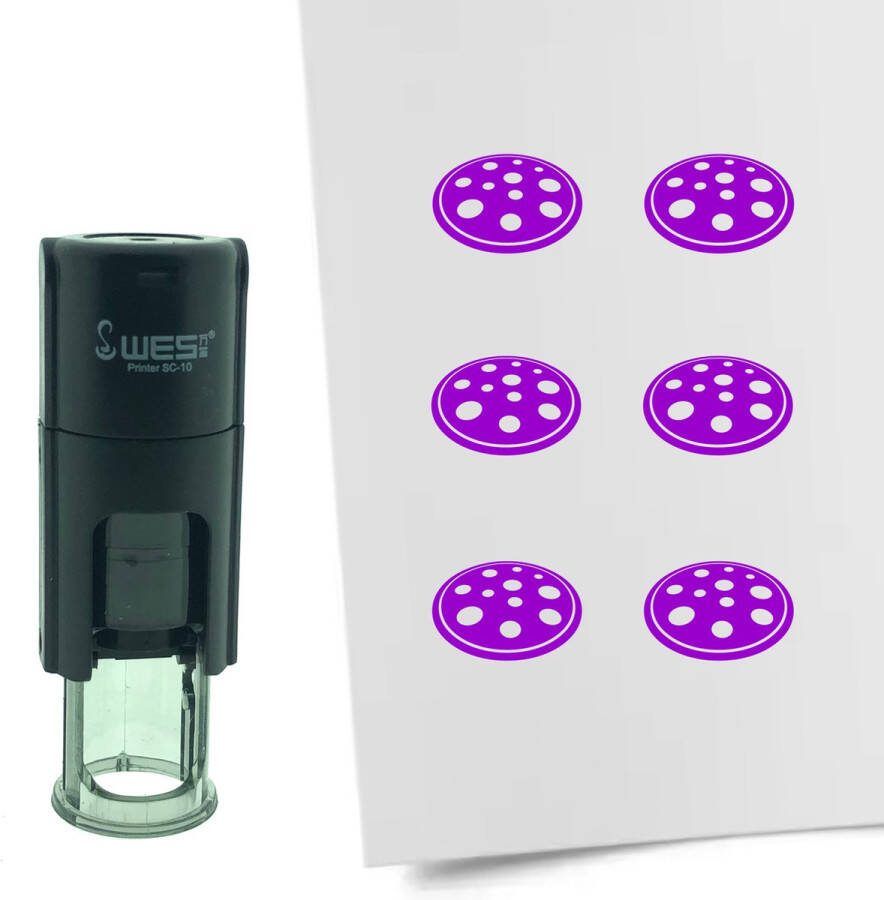 CombiCraft Stempel Pizza 10mm rond paarse inkt
